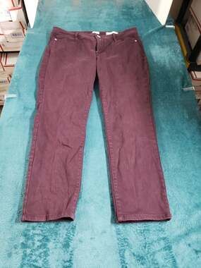 J.Jill Jeans Size 12 Petite Womens Red Pants Denim Ladies Mid Rise Slim Ankle